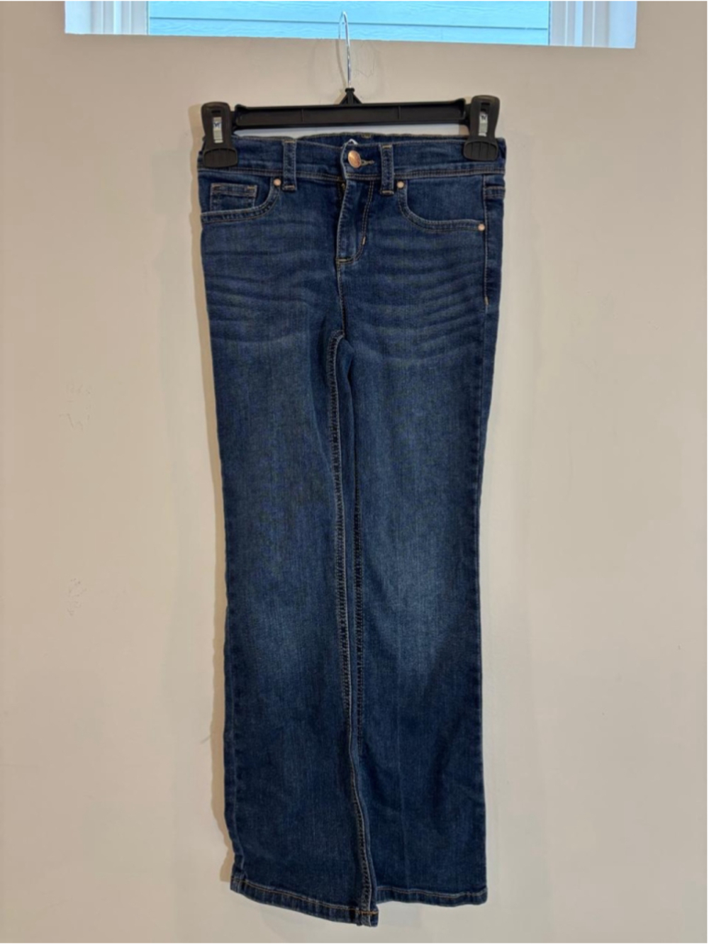 Jordache Girls Bootcut Jeans Size 8 Blue Denim Adjustable Waist School #C91